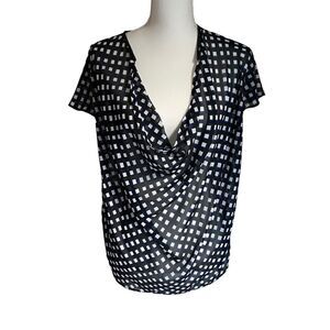 Ann Taylor Check Sheer Blouse Oversized XS